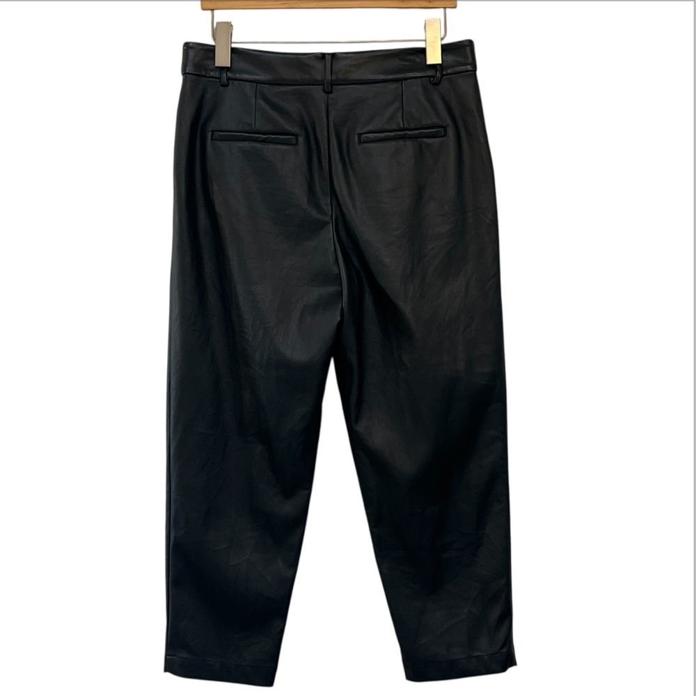 LOFT Faux Leather Pleated Front Pants Petite Size 8P - Picture 5 of 13